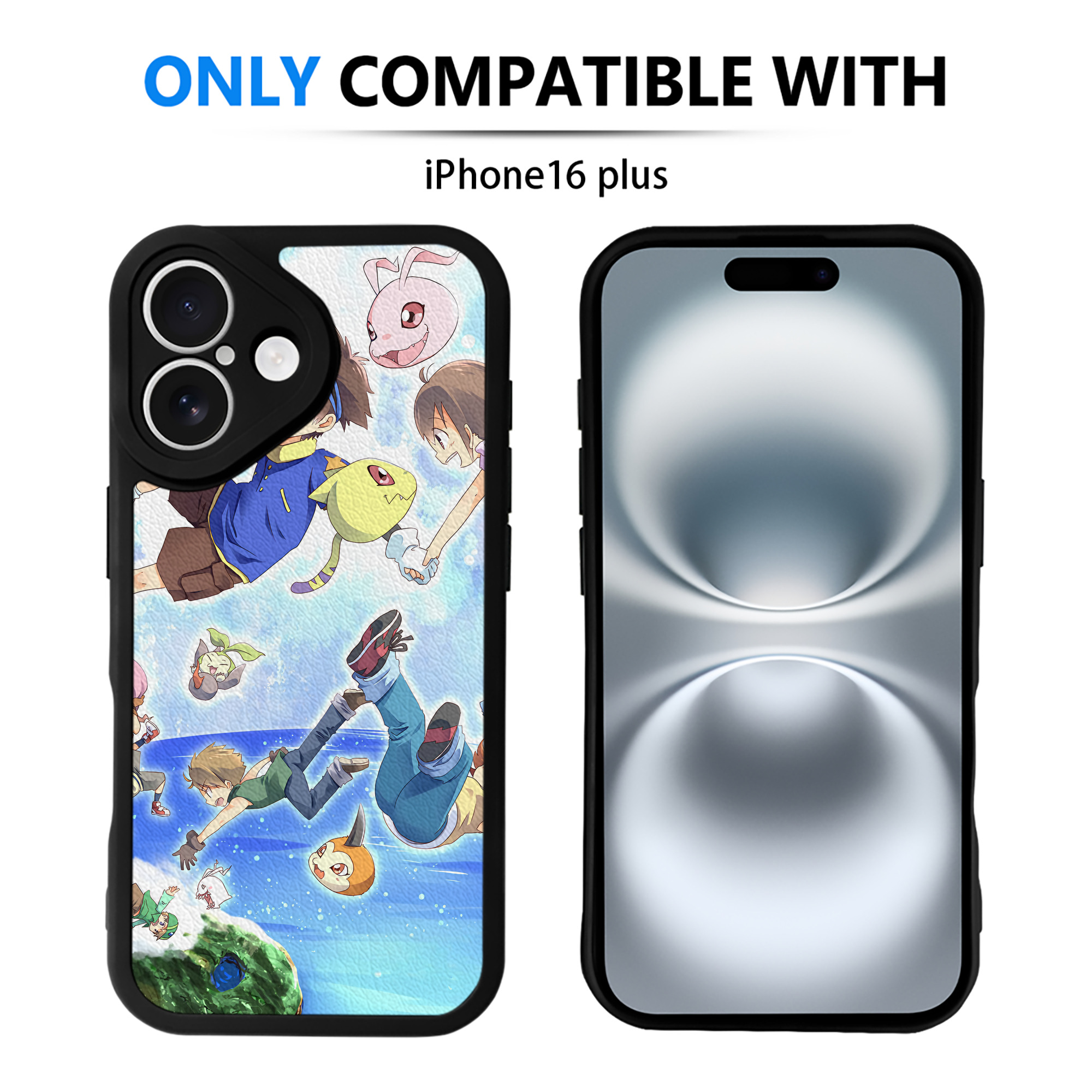 （画像用） Digimon デジタルモンスター/デジモン 【iPhone 16シリーズ対応】シリコンスマホケース（レザー調） 材質：シリコン